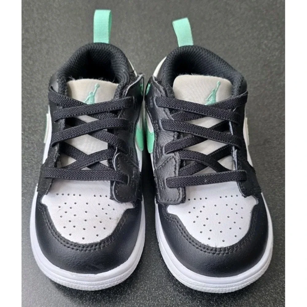 Nike Air Jordan 1 Low Alt TD White Green Glow Black DR9747-131 Shoe Kids 8C